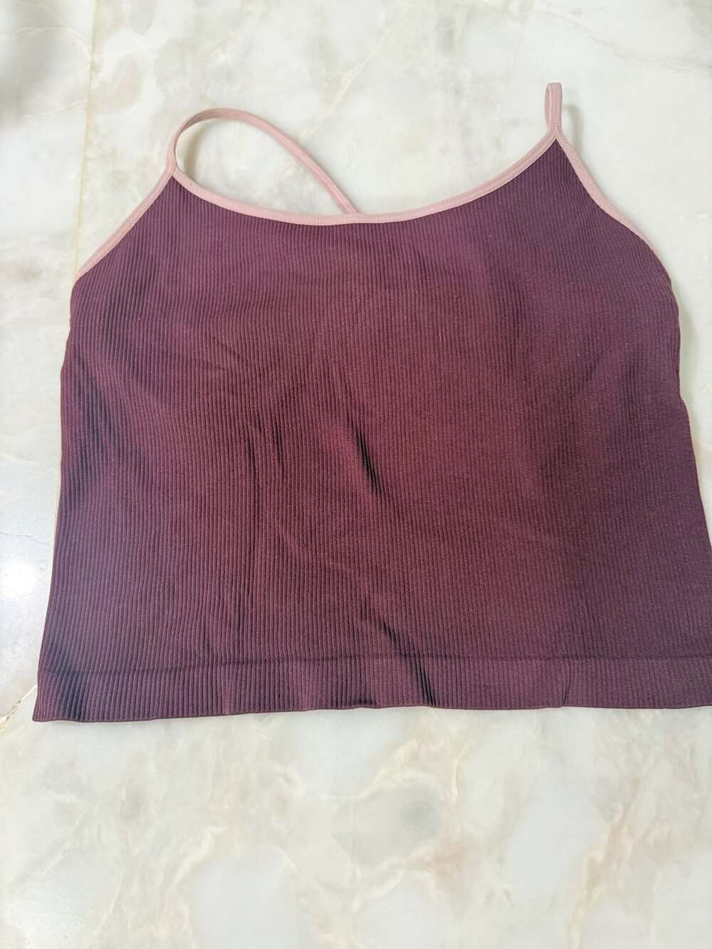 New Balance Cami Top Size XL/TG Maroon Contrast Straps